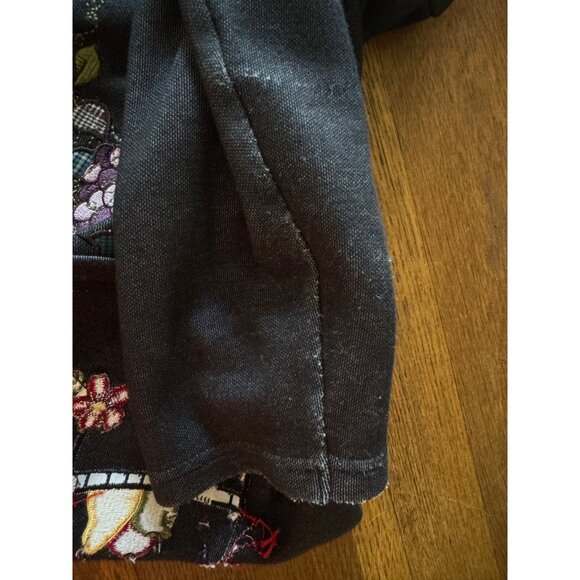 Karen Scott Women’s Shirt L Appliqué Butterflies Grapes Knit Cardigan - Picture 7 of 8